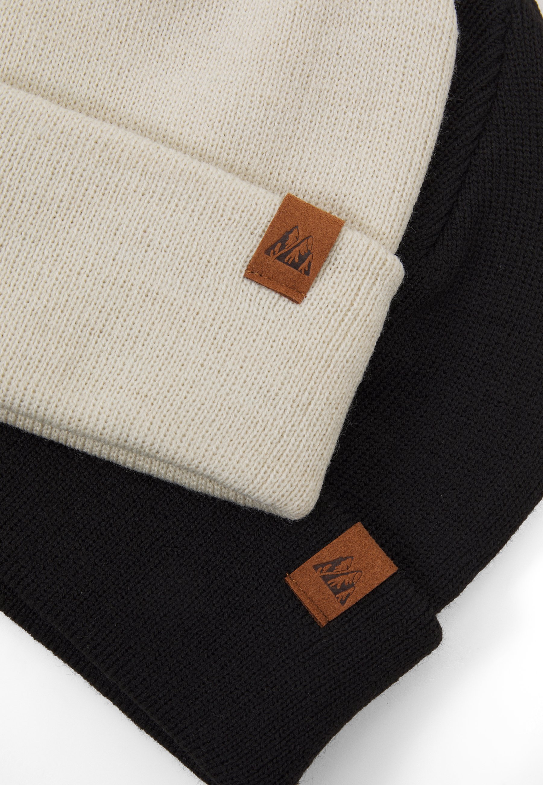 Lot de 2 bonnets Even&Odd - noir/blanc cassé