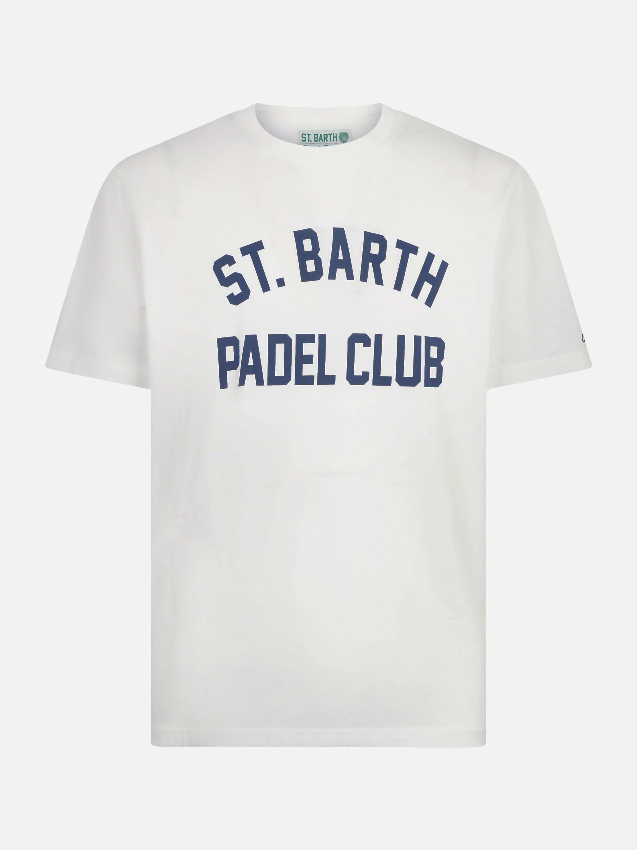 T-shirt van zwaar katoen voor heren met opdruk van de St. Barth Padel Club.