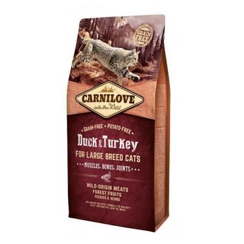 Croquettes pour chat Carnilove Grand - Sans céréales - Canard et dinde - 6 kg