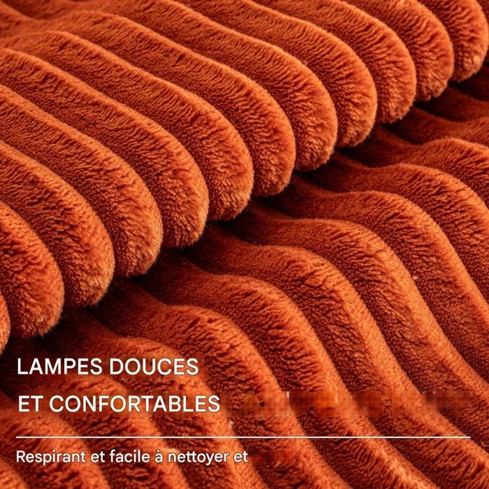 Canapé panoramique d'angle en U,4 places,Canapé modulable,accoudoirs,Velours côtelé,Étui à ressort + mousse haute résilience,Orange