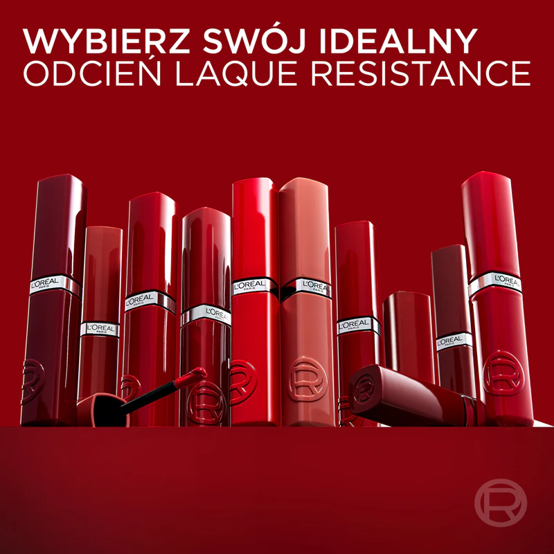 Batom líquido de longa duração L'Oréal Paris Infaillible Laque Resistance que hidrata e proporciona brilho.