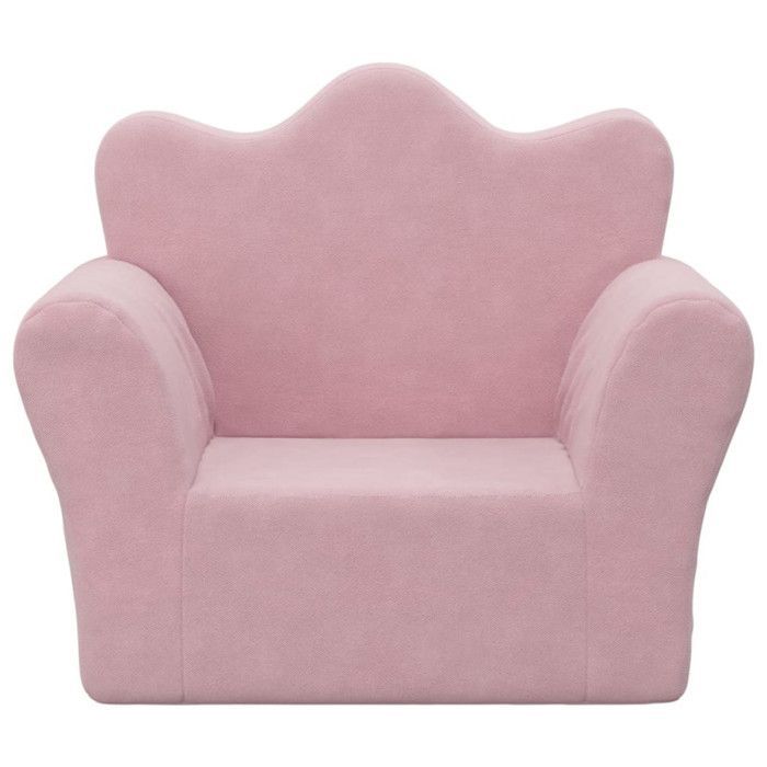 Soft pink plush children's sofa