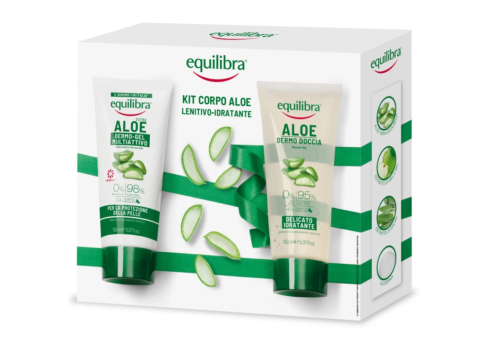EQUILIBRA Equilibra set corporal Dermo Gel Calmante Aloe 150 ml + Dermo Ducha 150 ml