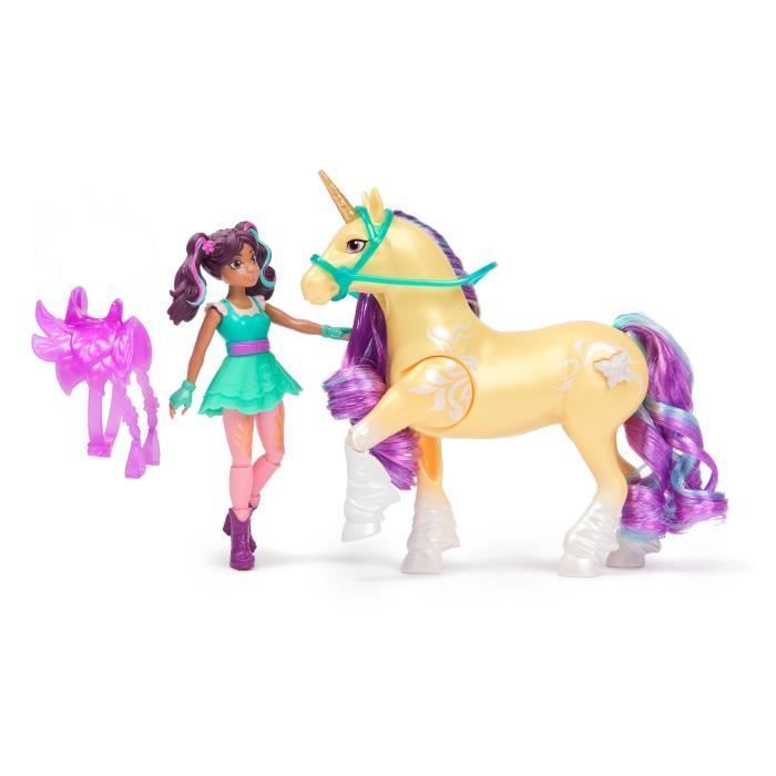 Unicorn Academy Unicorn Leaf com Luzes e Boneca Ava