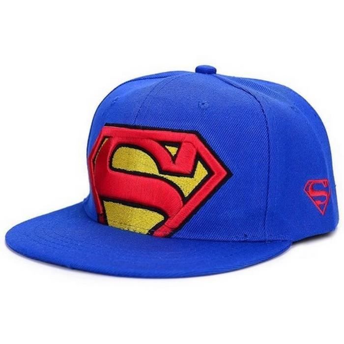 Gorra de Superman para hombre - Superman - Bordada - Visera plana - Azul - Niño - Niño