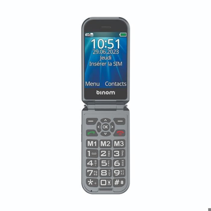 Celular flip X3 4G para idosos, preto - Binom