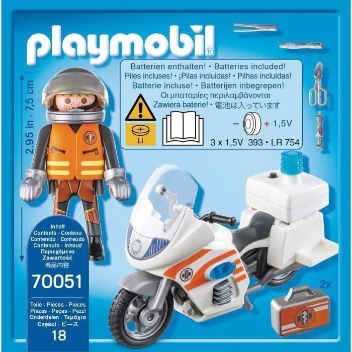 PLAYMOBIL - 70051 - City Life Rescuers - Paramedico e motociclista