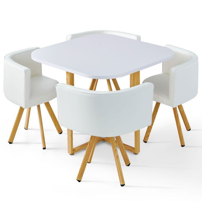 Table et chaises scandinaves Oslo Blanc