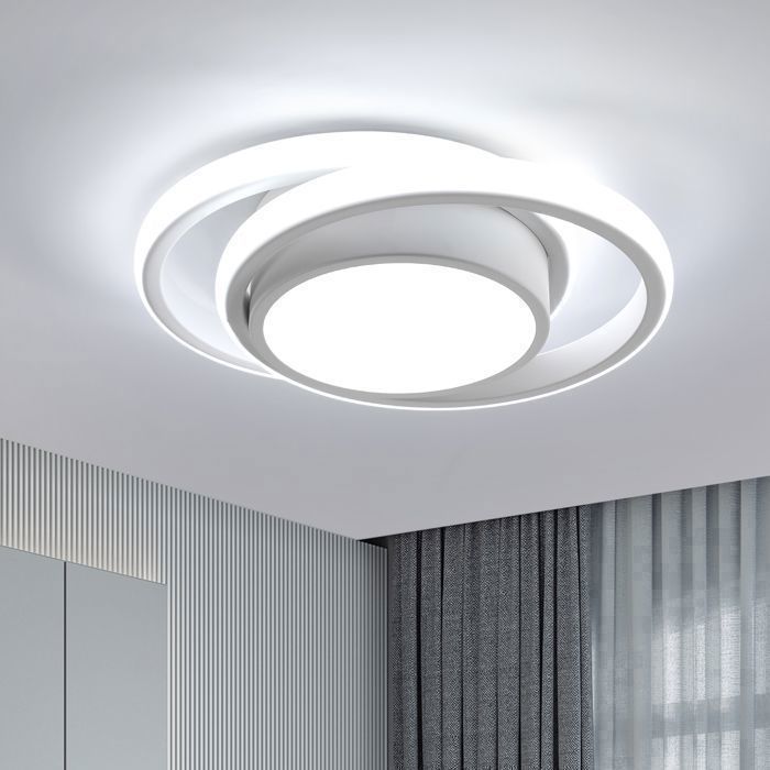 DELIPOP Plafonnier LED moderne 32W 6500K Lampe de plafond blanc pour chambre salon couloir - Lumière blanche - Taille: 27*22*6cm