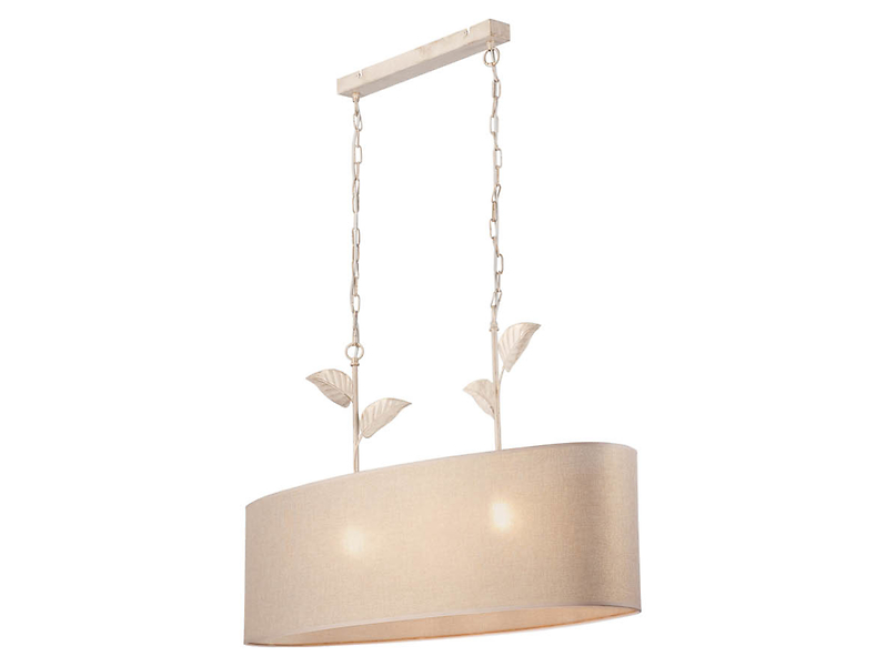 Lampa wisząca Noemi 2-punktowa tkaninowa złota