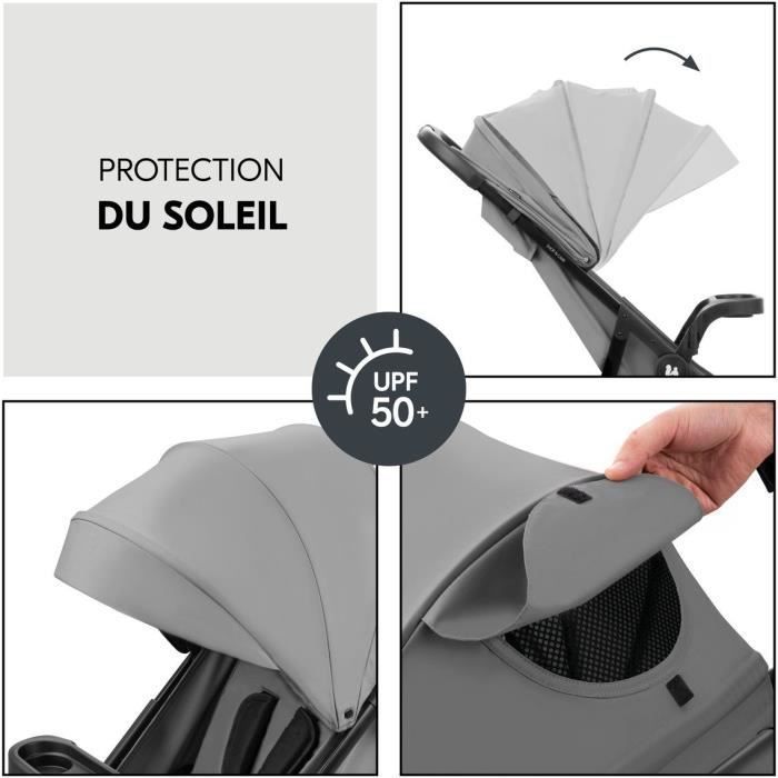 HAUK - Shop N Care 2-in-1 Travel Set - Stroller + Car Seat + Adapters - 4 Wheels - Grey