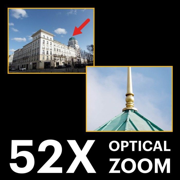 KODAK Pixpro AZ528 Appareil Photo Bridge 16MP – Zoom Optique 52X, Full HD, 85MB/s Lecture, SD 32GB + Housse – Bleu Nuit