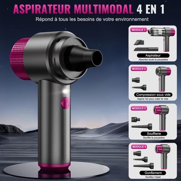BRILLSTEN Cordless Handheld Vacuum Cleaner 6500 Pa, 0.2 L, 3 Speeds, 5 Accessories
