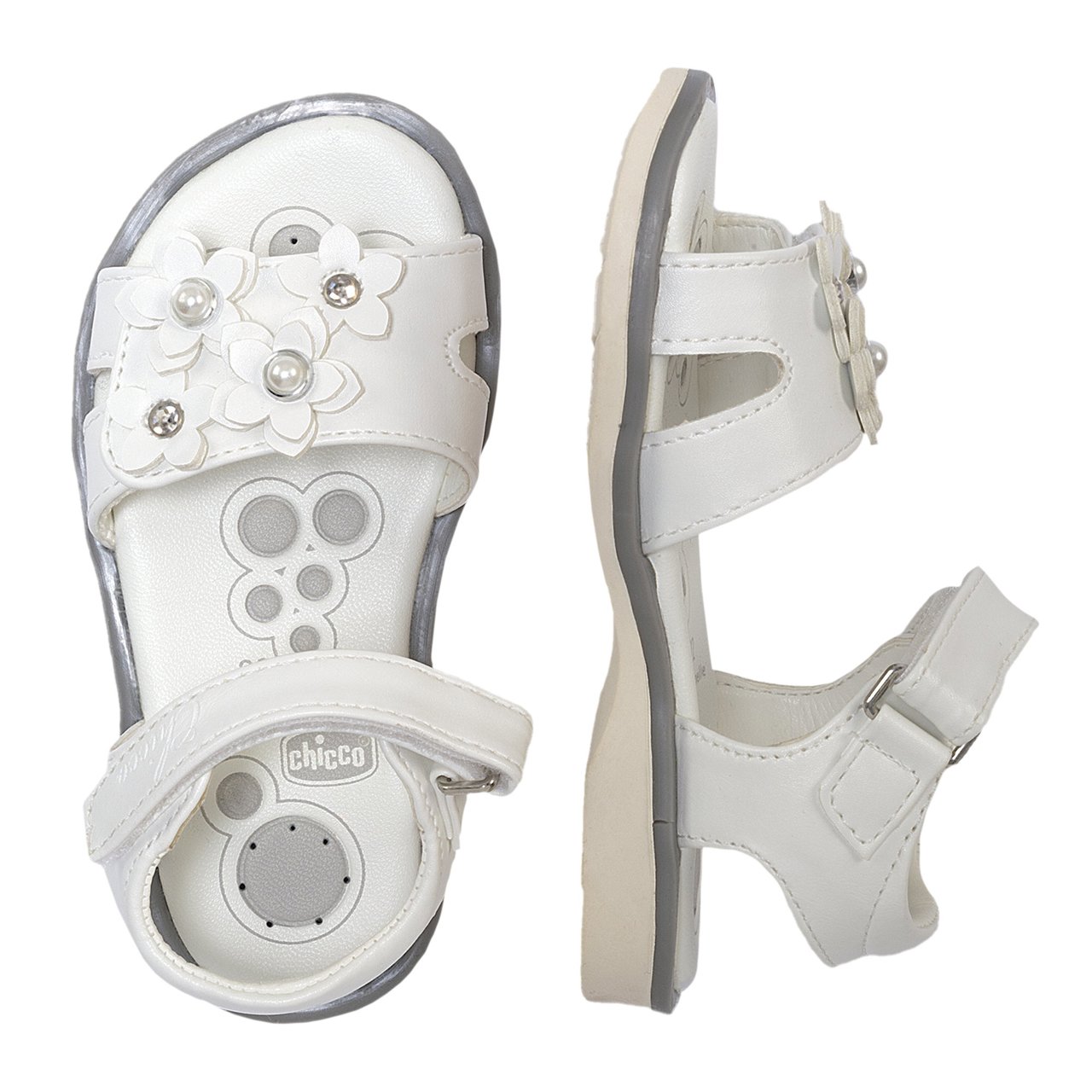 Cetra sandalen met witte bloemen voor meisjes
