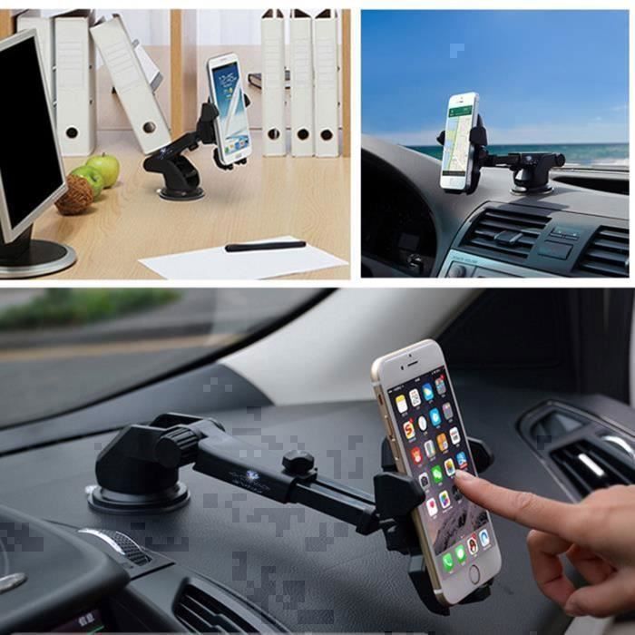Supporto per cellulare - INN® - Rotazione a 360° - Compatibile con telefoni da 3 a 6,5 pollici - Resistente - Nero