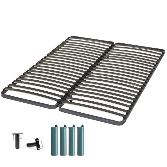 Sommier + jeu de pieds 80+80x200 Epsilon 2x21 lattes