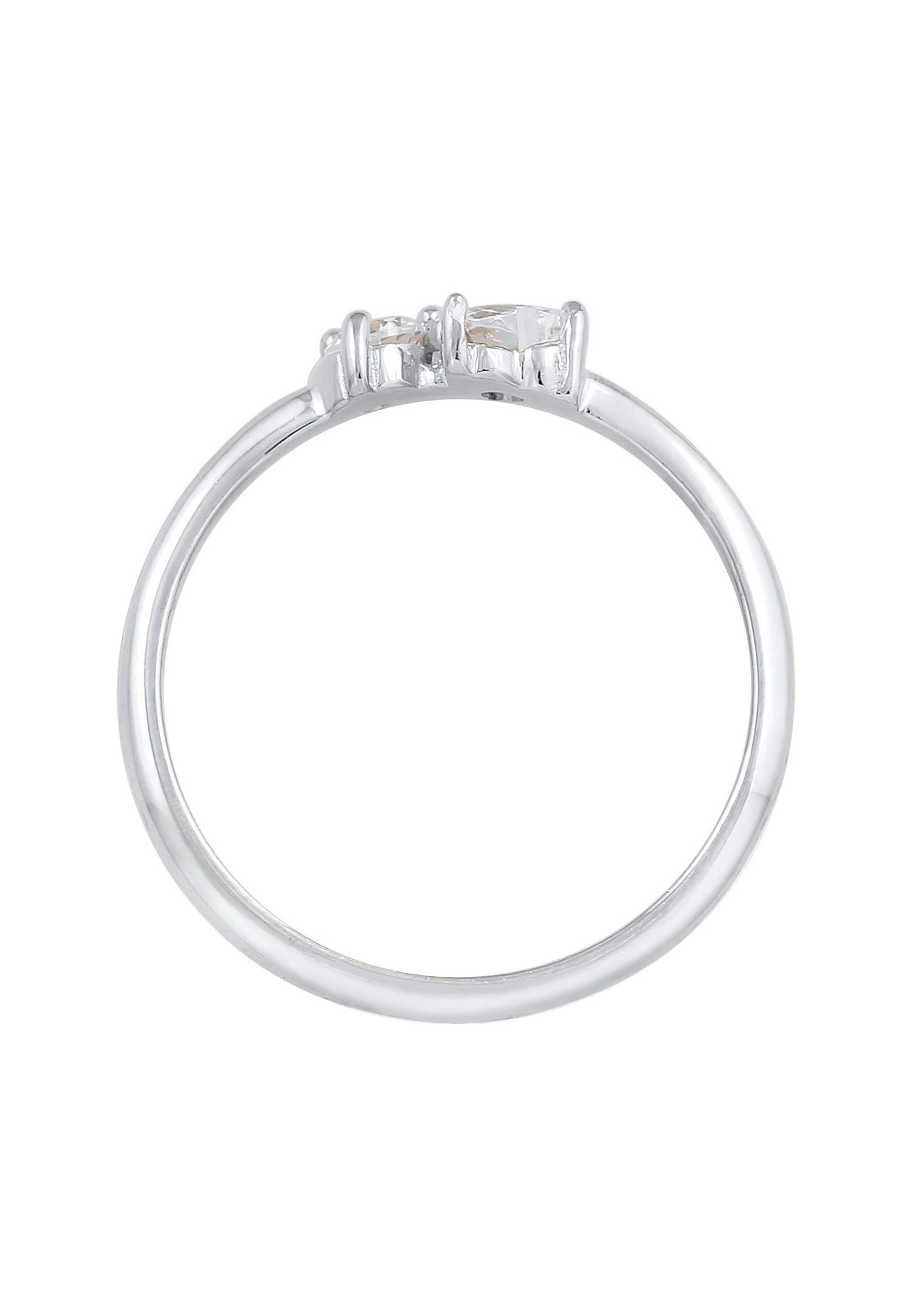 Elli Bague de fiançailles pour femmes Cœur avec cristaux zirconium en argent sterling 925