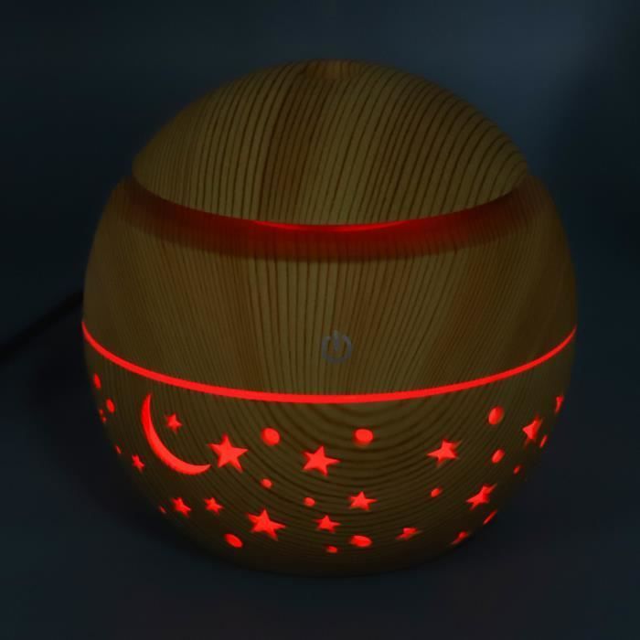 Humidificador de aire, difusor de niebla, difusor de niebla de 130 ml con acabado de madera dorada para oficina y dormitorio.