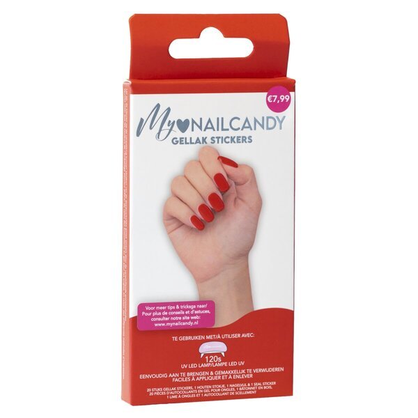 Налепнице за гел лак My Nailcandy црвене боје<br>20 комада