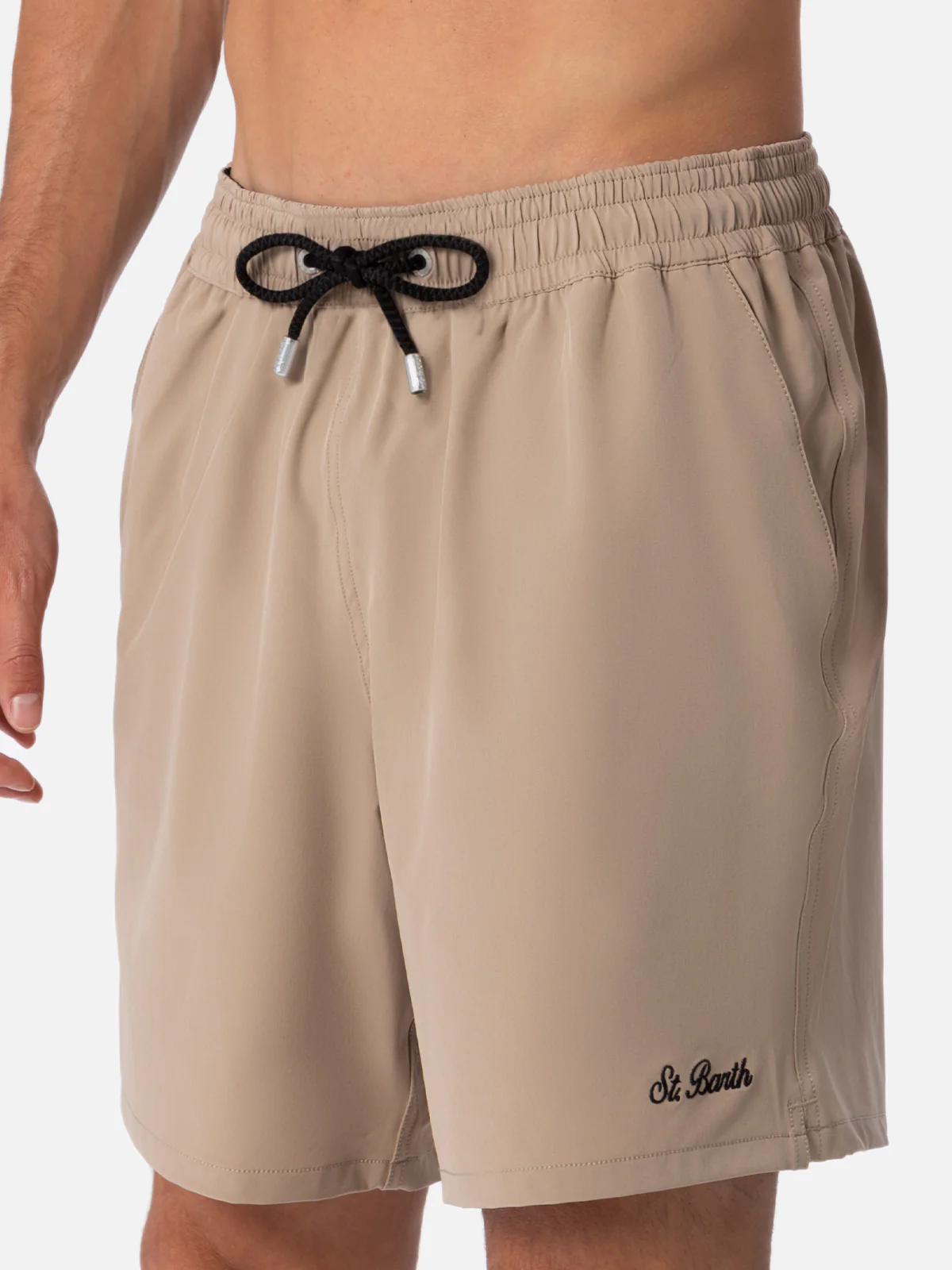 Klassiek stretch comfortabel beige kostuum