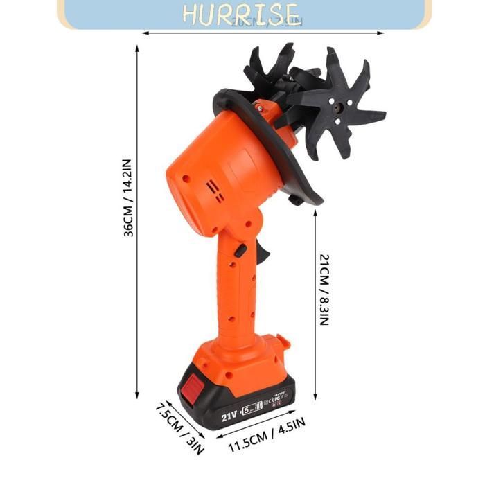 Cultivador inalámbrico Tbest, alimentado por batería de 21 V, 4 pulgadas, ferretería eléctrica, enchufe europeo.