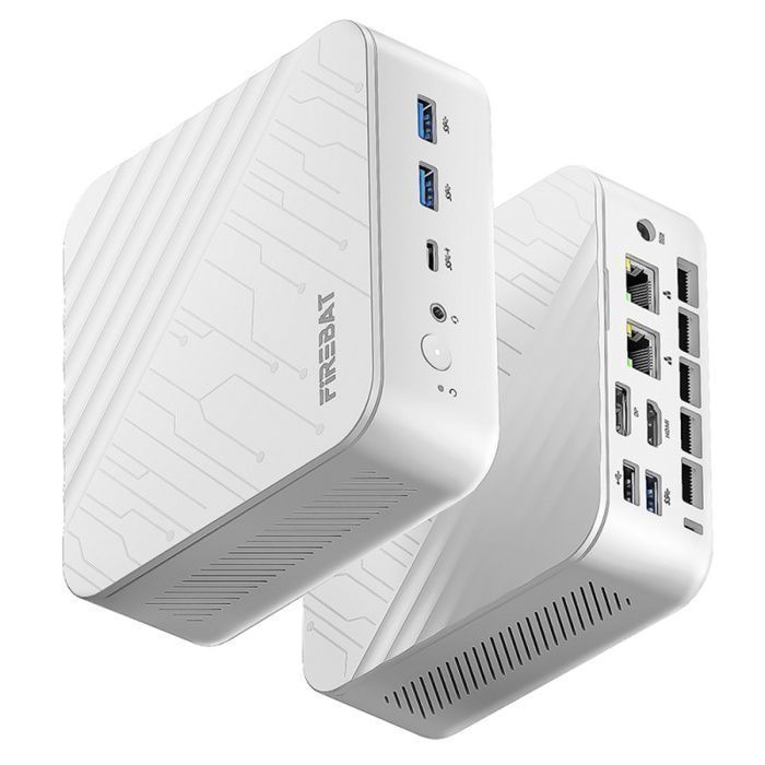 FIREBAT AM02 Mini PC - AMD Ryzen 7 8745HS 8 ydintä (4,9 GHz maks.) - kolmoisnäyttö (Type-C + DP + HDMI) - Bluetooth 5.2 (ilman RAM-muistia tai SSD-levyä)