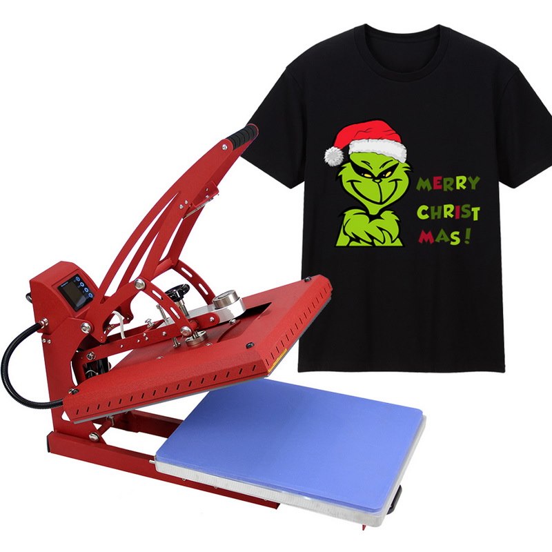Presse à chaud automatique à ouverture automatique, plateau de 16 x 20 pouces pour t-shirts de Noël personnalisés