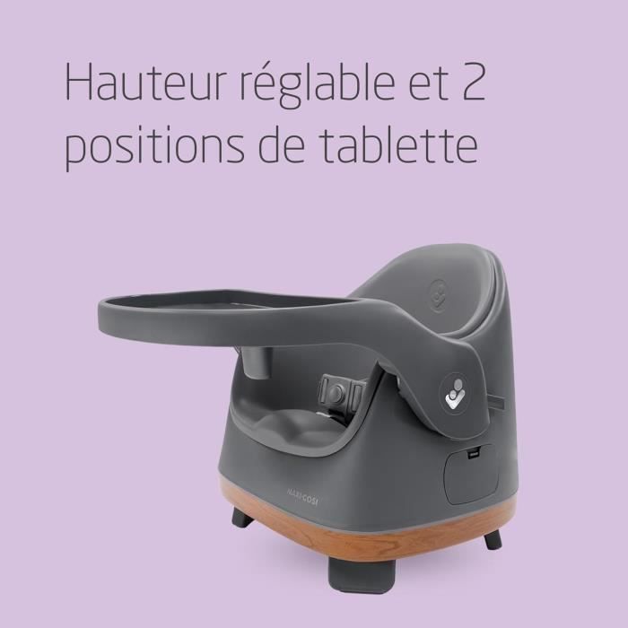 MAXI COSI Jay , Réhausseur de chaise 2-en-1 , rehausseur, siège pour le sol, plateau d'activités, 6m à 3 ans, Elegance Graphite