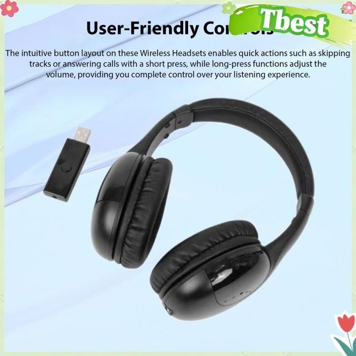 Cuffie wireless per TV, cuffie circumaurali con modalità trasmettitore e microfono integrato per telefono, TV e computer.