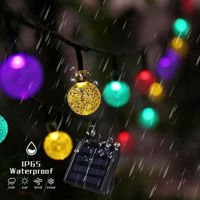 Guirnalda de luces para exteriores - ZGEER - 7,9 metros - 50 LED - Resistente al agua - Multicolor