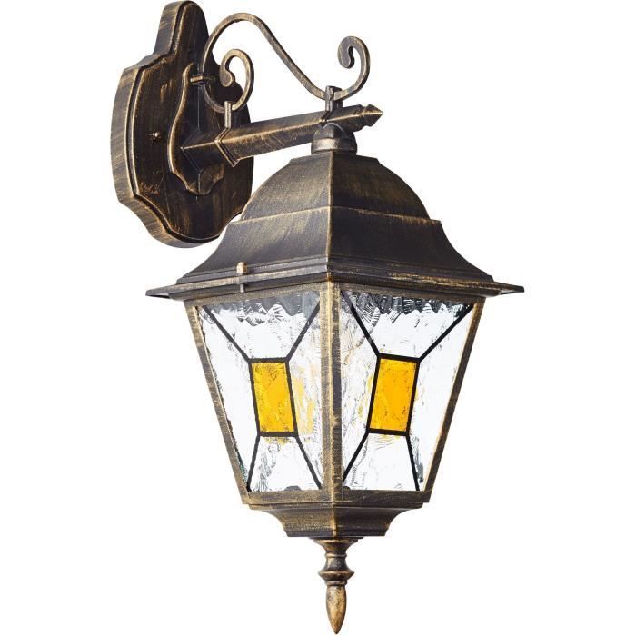 Nach unten gerichtete Außenwandleuchte – BRILLIANT – JANEL – Metall/Glas – Schwarz – E27, max. 60 W