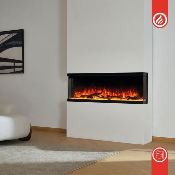Chimenea eléctrica - KAMINIO - LEA - 3 en 1 - Vista panorámica - Control remoto - 1800 W