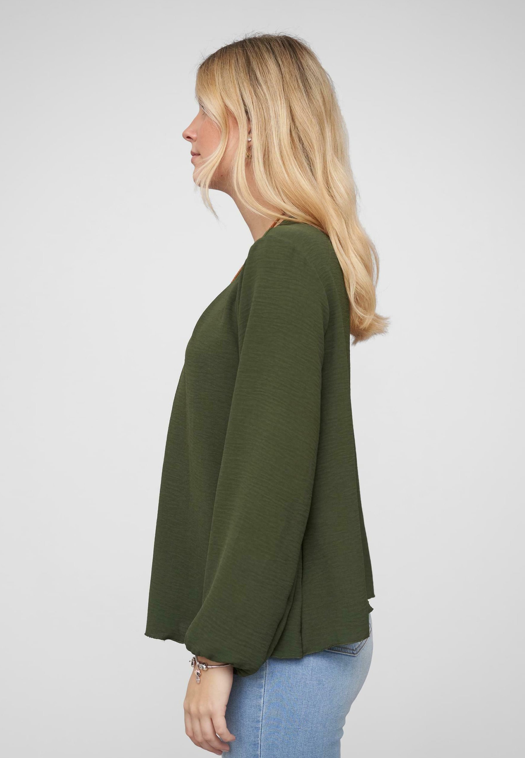 Cloud 5ive Blouse met lange mouwen - olijfgroen