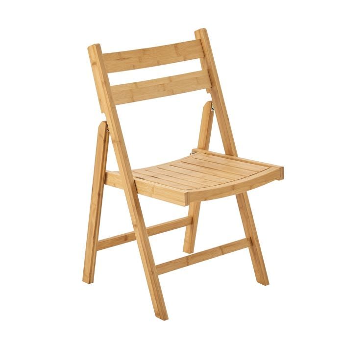 Set di 2 sedie pieghevoli Gran in bambù, 78 x 45 x 40 cm, colore naturale.