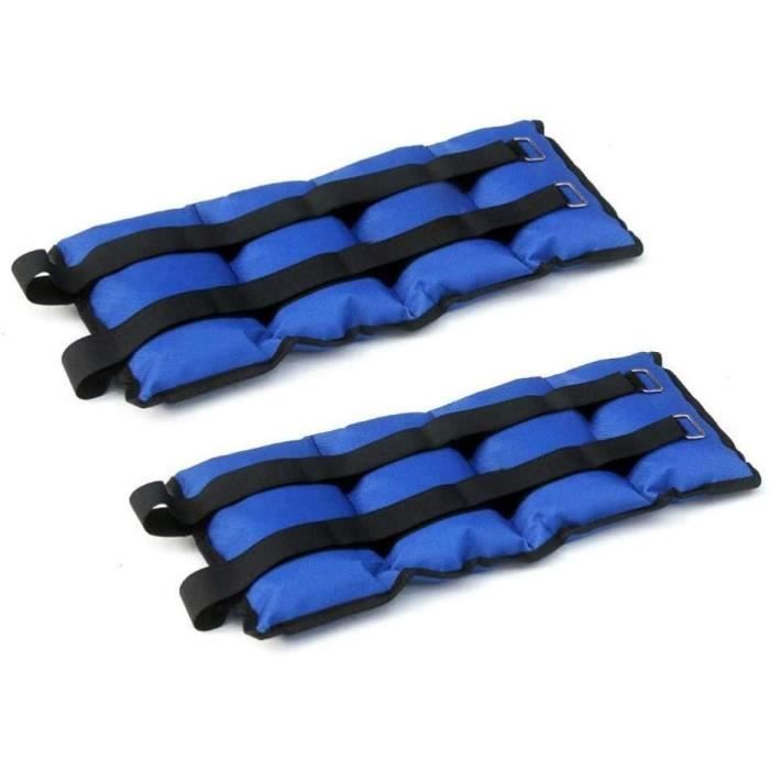 Pesas para tobillos y muñecas - Fitness - Juego de 2 - De 1,5 a 4 kg - Tejido Oxford - Ajustables