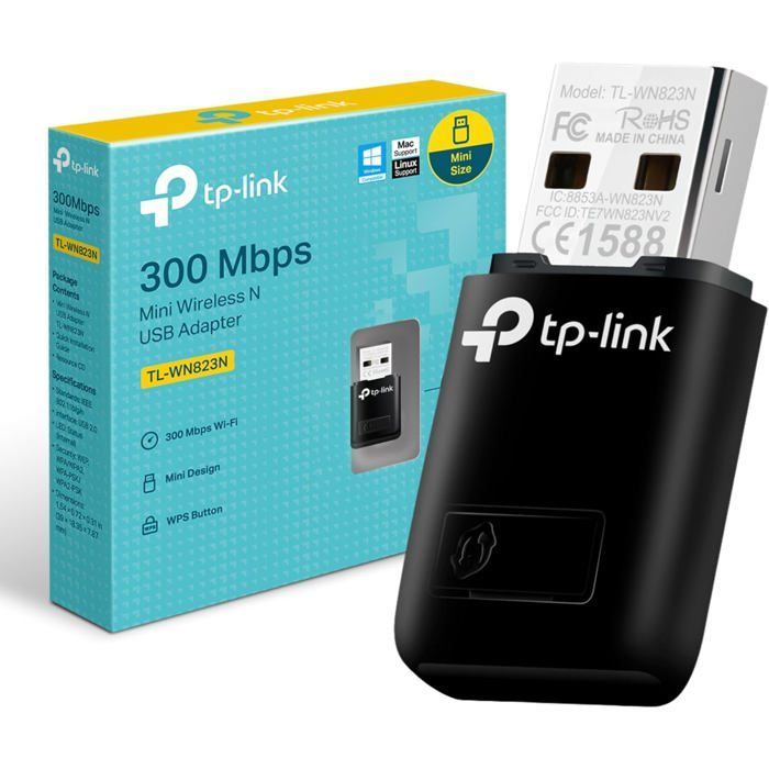 Clé WiFi Puissante N300 Mbps, mini adaptateur USB wifi, dongle wifi, Bouton WPS, compatible avec Windows 11/10/8.1/8/7/XP