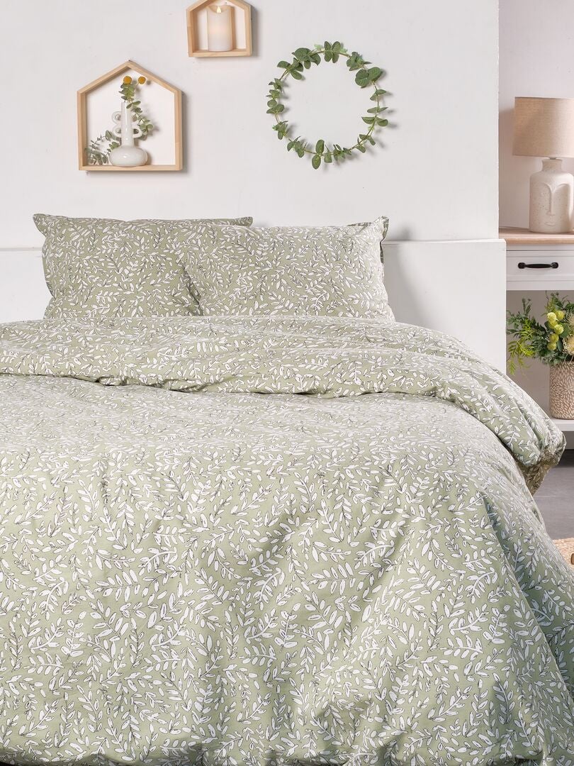 Beddenset 'Leaves' - Tweepersoons - GROEN