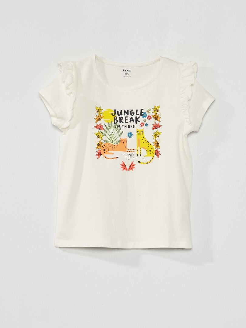 Camiseta estampada 'Jungle' - BLANCA