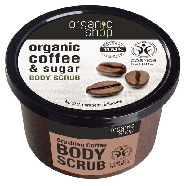 Zjemňujúci telový peeling s kávou a cukrom od Organic Shopu<br>250ml