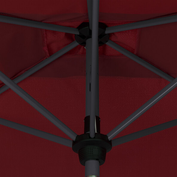 Rektangulær parasoll i aluminium, burgunder