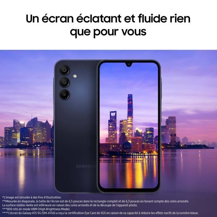 Smartphone Samsung Galaxy A15 5G de 128 GB, color lima.