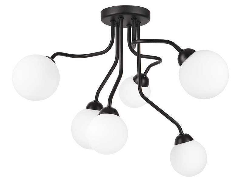 Lampa sufitowa Holly 6-punktowa stalowa czarna