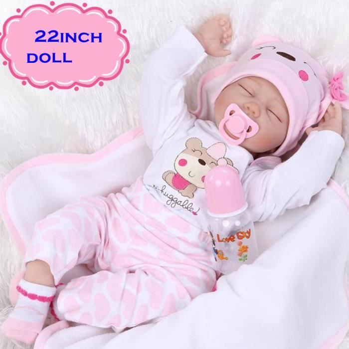 Reborn babypop - Zonder naam - 55 cm - Zachte siliconen - Lichtgewicht - Meisje