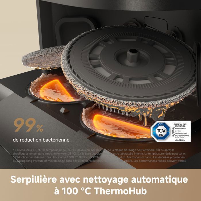 dreame L50 Ultra AE -Robot aspirateur Laveur, 28kPa, 100 Jours de vidage Automatique, Nettoyage des serpillières à Haute température