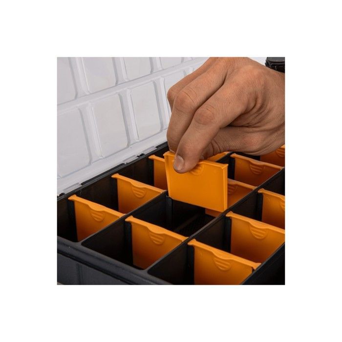 Caja de almacenamiento con 20 compartimentos extraíbles - Organizador transparente multifuncional para piezas pequeñas, tornillos y pernos VITO