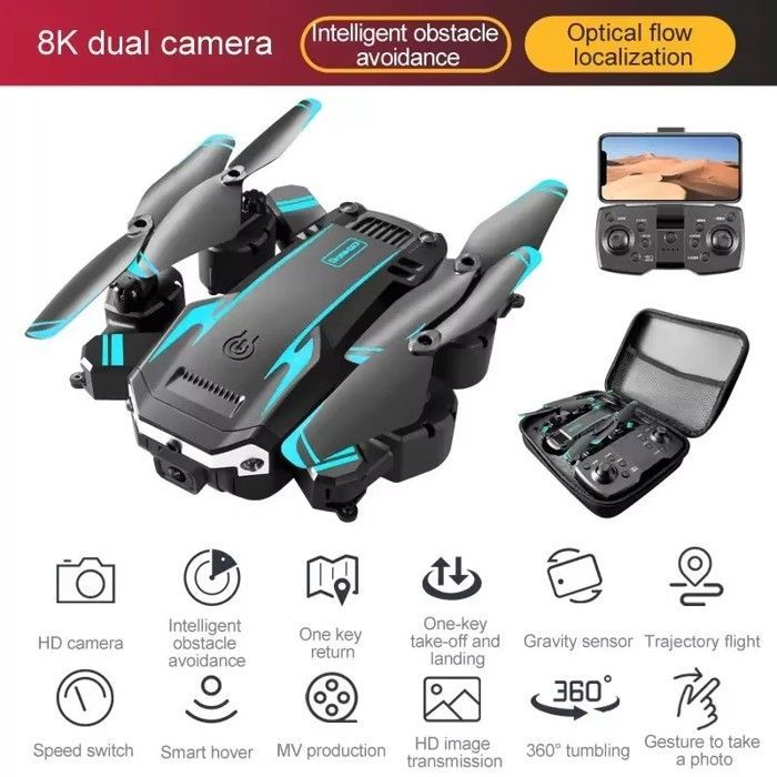 Professional S6 drone, HD Blue Dual-8K-1B camera, optical flow, 5G control screen, obstacle avoidance, quadcopter APRON