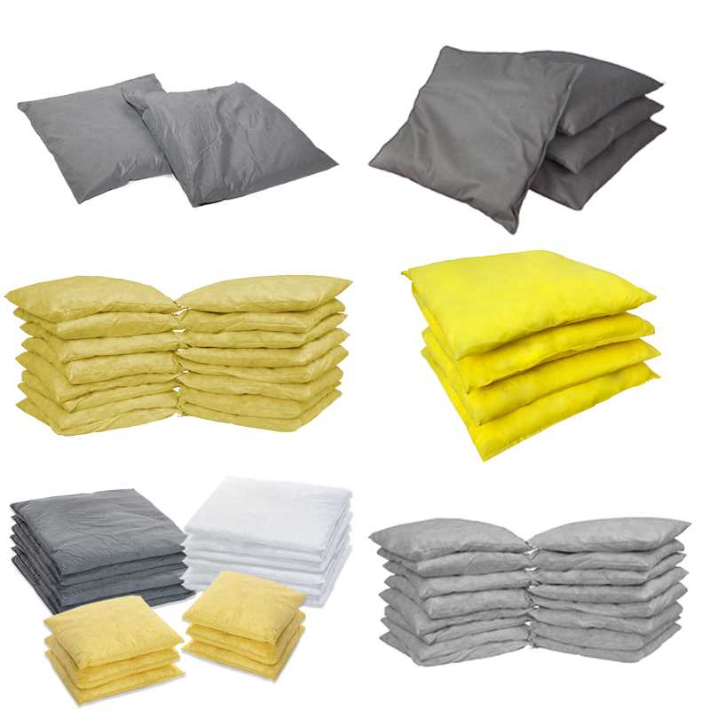 Lámina absorbente azul para uso marino, almohada absorbente química para derrames de petróleo, alta calidad, barreras de protección química a buen precio.