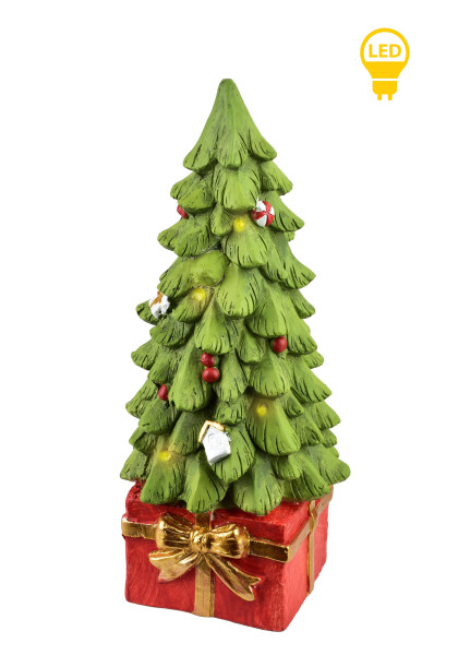 SANTA LILA Figurka choinka z LED 20x20x45cm