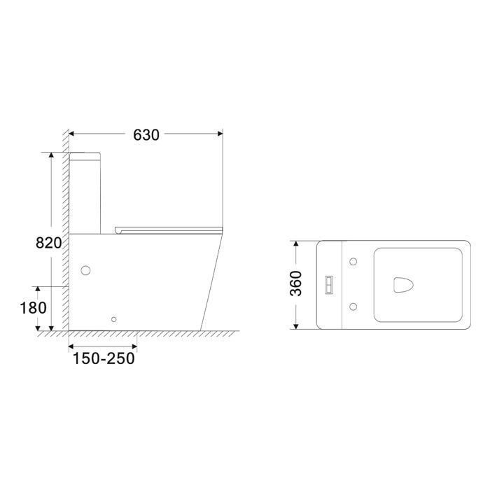 Sogood WC floor-standing ceramic toilet, white, with cistern and soft-close seat, Stand112T
