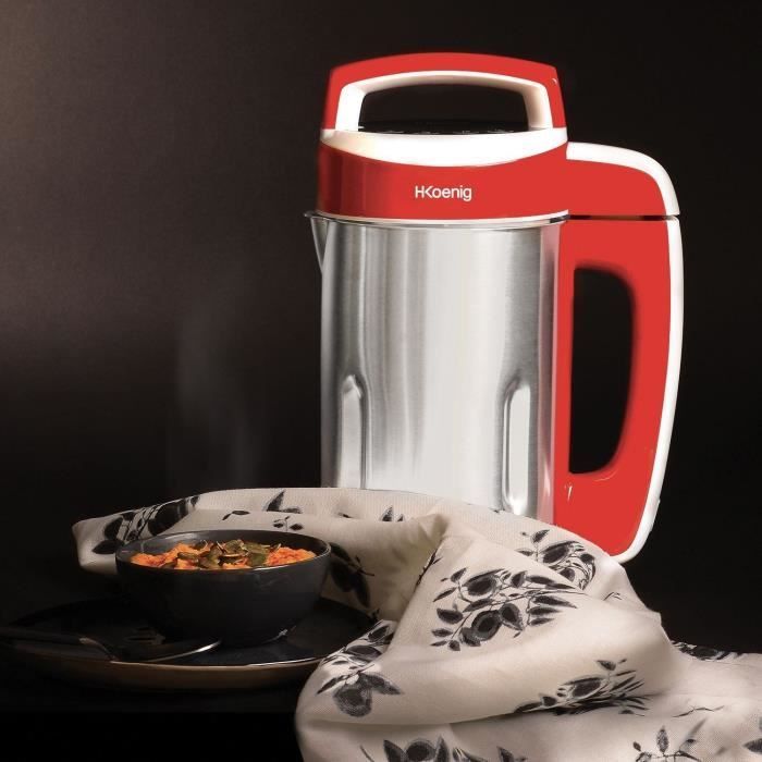 Heated Blender - H.Koenig - MXC18 - 850 W - 1.1 L - Stainless Steel - 2 Cooking Programs - Red